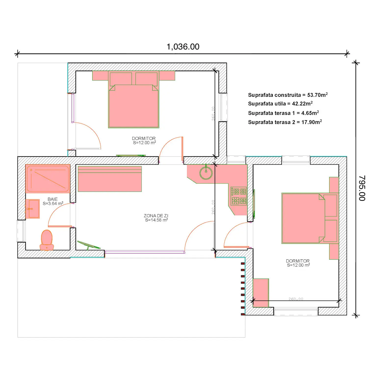 Proiect casă parter – exemplu plan și volumetrie